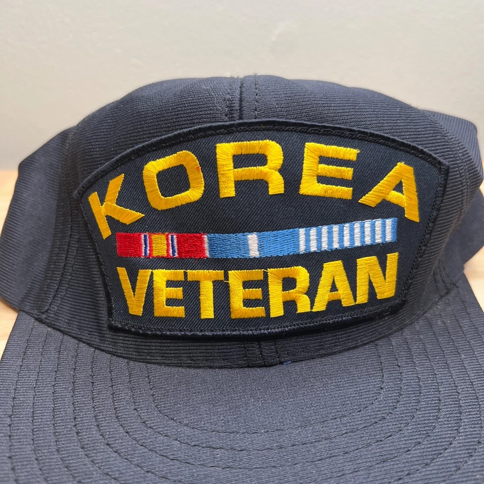 Sombrero de Guerra Para Hombres Azul Trucker Sombrero De Colección EE. UU. Corea Veterano Gorra Ajustable Snapback Foto 2 de 4