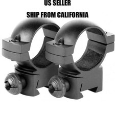 2PCS 1" Low Profile Scope Rings For 20mm Picainny Rails Mount Anodized Aluminum