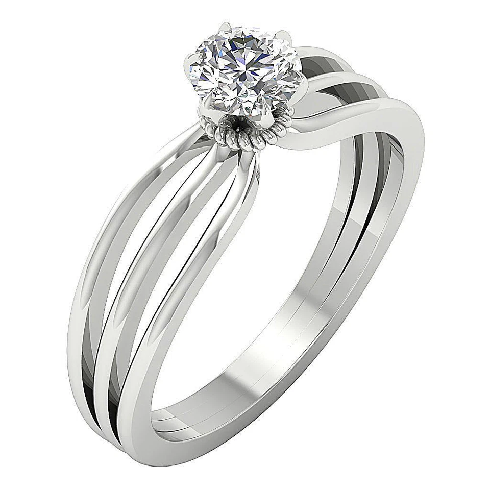 Solitaire Genuine Diamond Ring I1 H 0.65 Ct  14K White Yellow Rose Gold 5.90MM - Image 2 of 4
