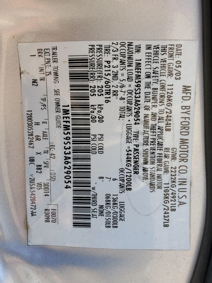 Limpiaparabrisas delantero transmisión acoplamiento (sin motor) 96-05 Mercury Sable 1996-2005 Ford Taurus Foto 3 de 4