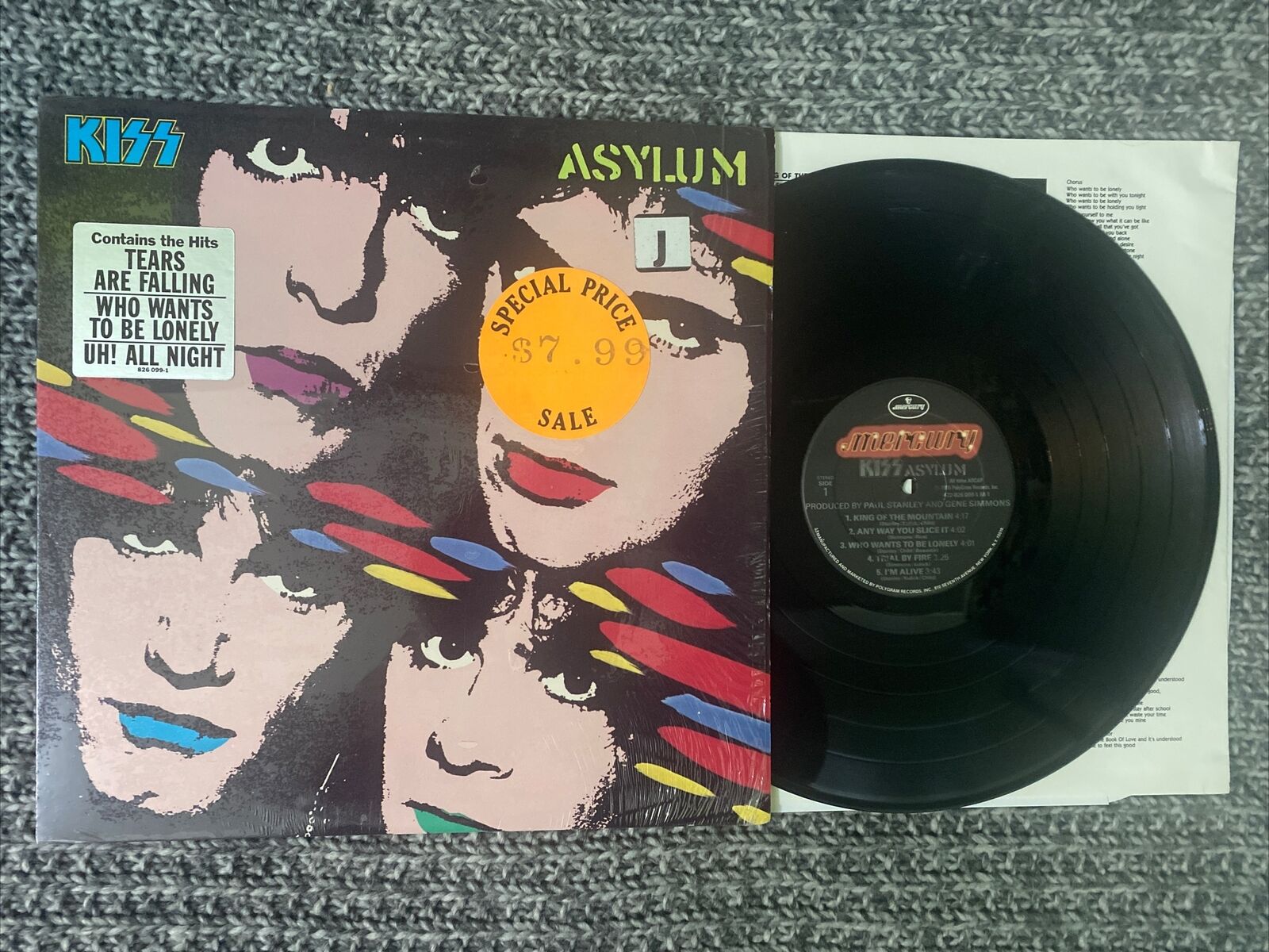 Kiss Lp Asylum 1985  N. M In Shrink Original Pressing