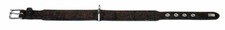 Hunter Stoff + Leder Hunde Halsband "Tweed" braun schwarz 30 - 34,5 cm Halsung