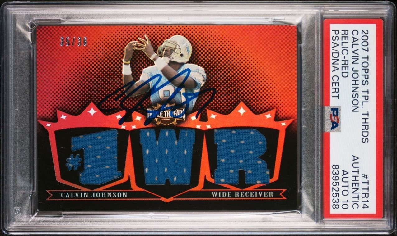 Calvin Johnson Topps Triple Threads Relic #TTR14 Red