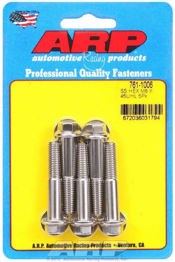 ARP S/S Bolt Kit -12pt (5pk) 8mm x 1.25 x 45mm ARP S/S Bolt Kit -12pt (5pk) 8mm x 1.25 x 45mm