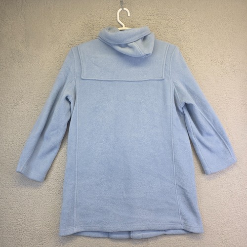 Susan Graver Coat Womens M Baby Blue Hooded Toggle Button Fleece Duffle Outdoor - Picture 10 of 14