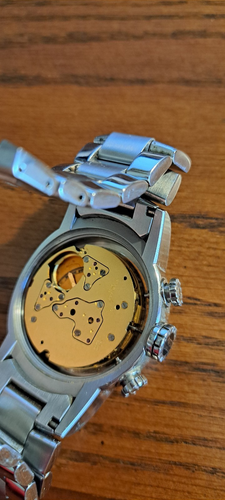 Movado Esq Swiss Chronograph Stainless Steel-Missing Back For Parts - Picture 2 of 4