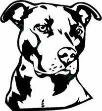 Vinyl Decal for Window  - Pit Bull (May Customize w/ Name), Various Colors Sizes