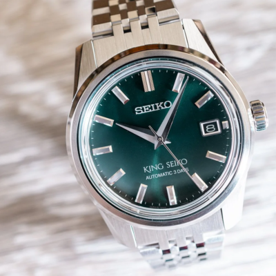KING SEIKO SDKS019 Mechanical Automatic 3DAYS Watch Green Dial 39
