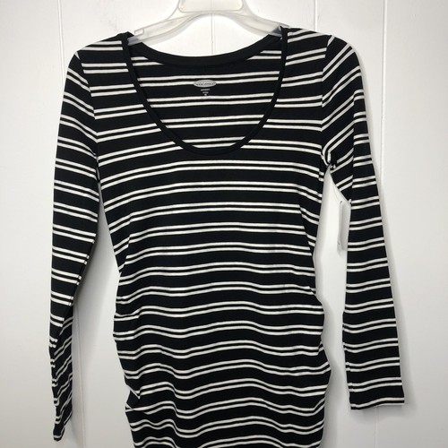 Old Navy Maternity Dress Women's Size XS Striped Long Sleeves Scoop Neck NWT - Picture 2 of 9