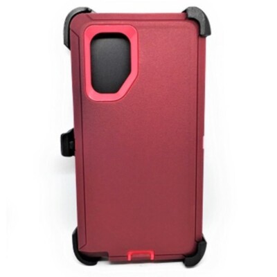 Heavy Duty Shockproof Tough Case Cover w/Clip MAROON/PINK For Samsung Note 10