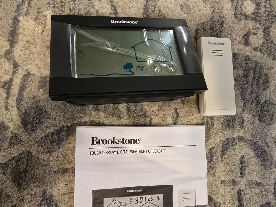 Brookstone Touch Display Digital Weather Forecaster INDOOR & OUTDOOR TEMP  - Image 2 of 4