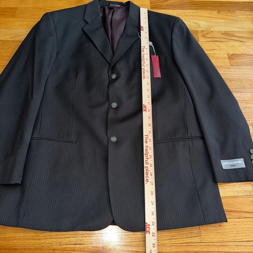 Blazer Traje Chaqueta Pierre Cardin Paris 44R Negro De Colección Diseñador Alta Gama De Colección Foto 2 de 4