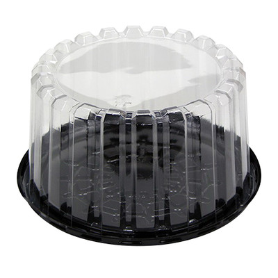 Pactiv Showcake APET Plastic Round Cake Container 7'' Inside, 9'' Outside 100/Case