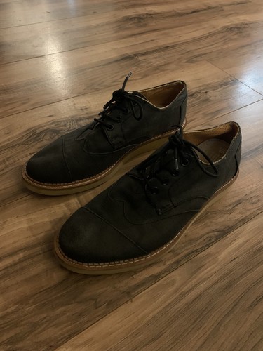 Toms Black Canvas Lace Up Oxford Dress 