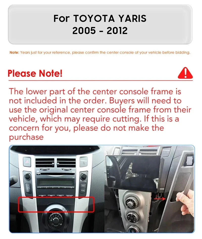 8 Core QLED Car Radio Stereo for Toyota Yaris 2007-2012 Carplay Andriod Auto DSP - Image 2 of 4