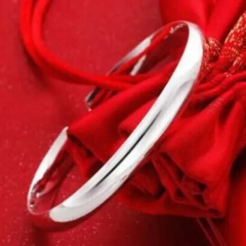 Elegant 925 Sterling Silver New Fashion Jewelry Unique Open Bracelet Bangle Cuff - Picture 10 of 13