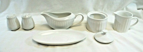Oneida Majesticware Athena White Salt,Pepper,Gravy Boat,Sugar Bowl,Creamer C1101 - Picture 4 of 12