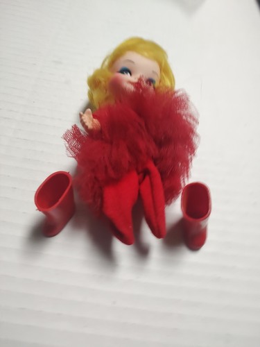 Vintage Remco Finger Ding Doll Betsy Ballerina 1969 Yellow Hair Red Tutu - 第 3/7 張圖片