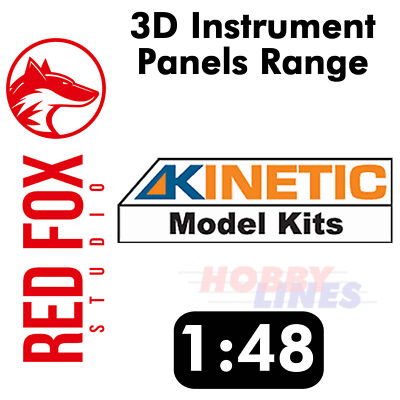 Red Fox Studio 3D Printed Instrument Panel Set KINETIC Kit 1:48 Decal Range