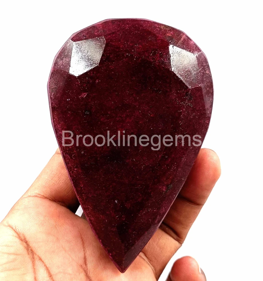 Natural EGL Certified 2000 Ct African Red Ruby Pear Cut Huge Loose Gemtone 25S  - Image 3 of 4