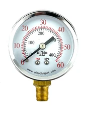 Air Pressure Gauge 2" Dial Side Mount 1/8"NPT - 0 to 60PSI