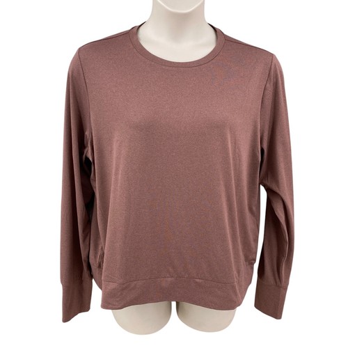 Lukka Lux Womens T-Shirt Top Size XL Cocoa Brown Long Sleeve Soft Knit Crew Neck - Imagen 4 de 14