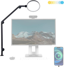 Edge Light 2.0 LED Black Desk Lamp  Dimmable Home Office Desk Light with USB Ch