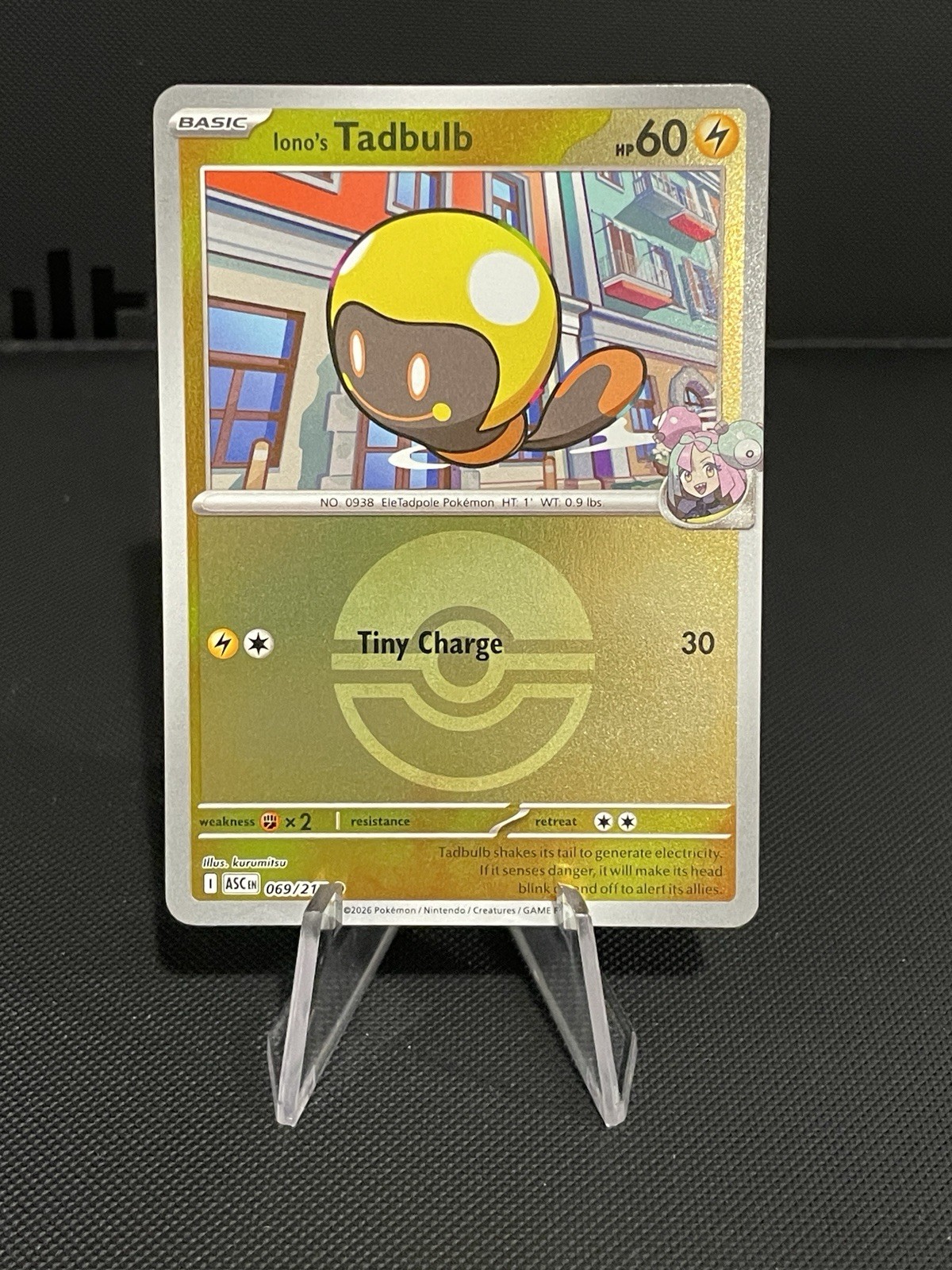 Pokémon Card Iono's Tadbulb Ascended Heroes 69/217 Pokeball Reverse Holo NM+