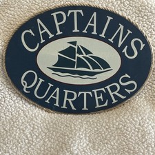 "Captain's Quarters" nautical boat wall hanging sign - Fast Shipping
