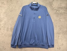 Adidas Golf 1/4 Zip Sweatshirt Men  s Large Long Sleeve Stretch Light Blue PGA