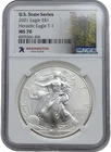 2021 American Silver Eagle Washington U.S. State Series 1 oz Coin NGC MS 70