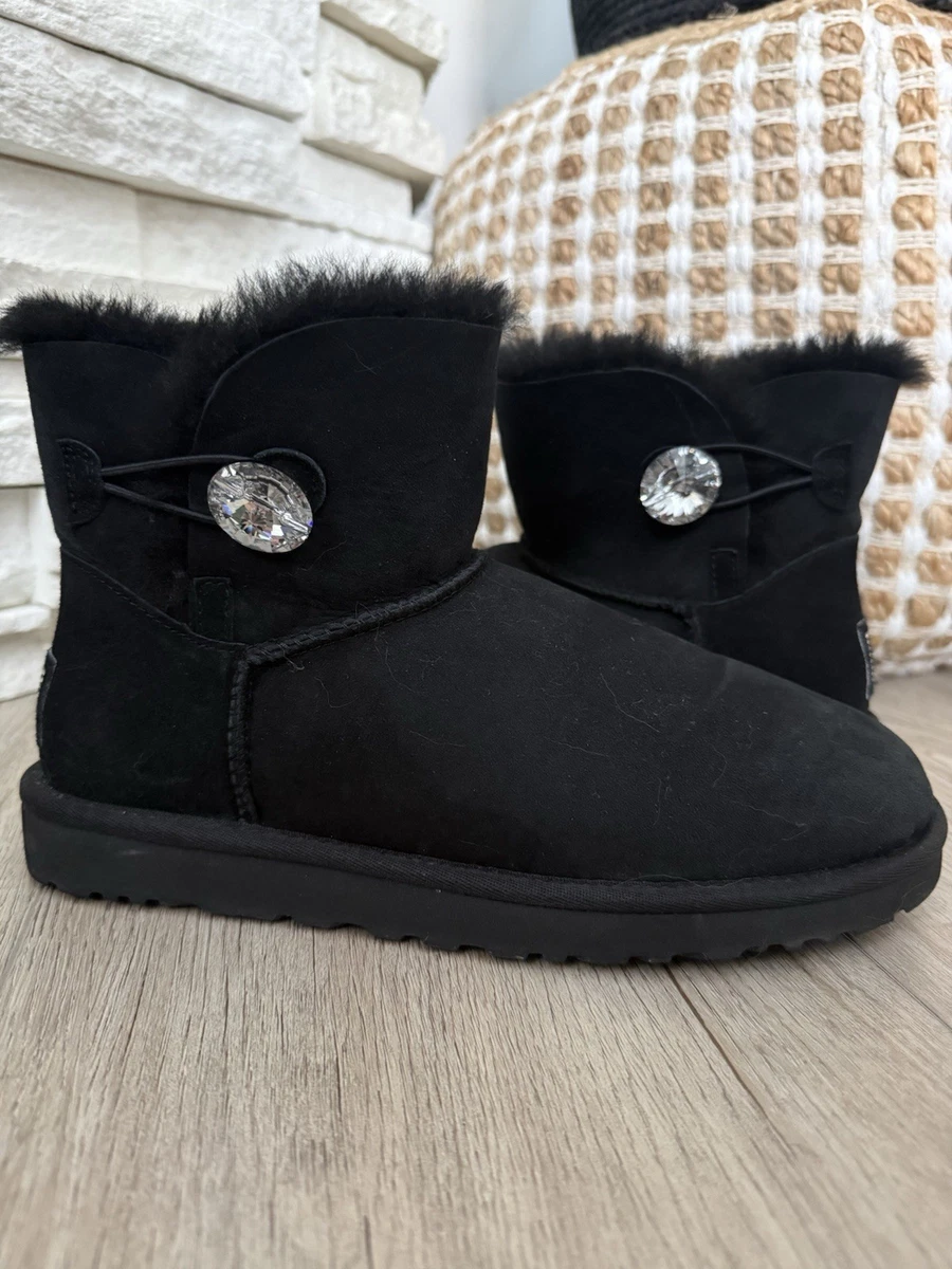 UGG Australia Bailey Button Bling Black Boots for Women for sale