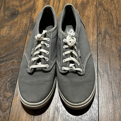 Vans Shoes Womens 7 Gray Skate Sneakers Canvas Lace Up Round Toe Casual Low Top