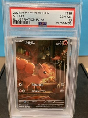 2025 POKEMON MEG HOLO EN VULPIX #138/132 IILLUSTRATION RARE PSA 10