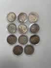 LOT of 11 Silver Peace Dollar Coin .900 Silver USA Mixed Dates - JUNK Condition
