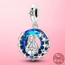 LAZA European 925 Sterling Silver Holy Mother Crystal Ring Charm Fit Bracelet