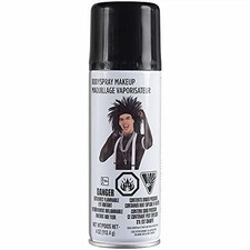 Amscan Face Body Spray Party Sport Costume Cosplay Theater Can Makeup 4 Oz Black