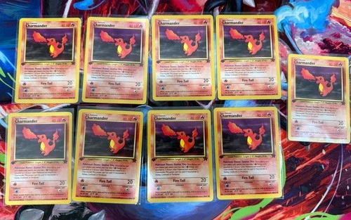 (9) 1st Edition Dark Charmander Vintage Lot - Pokemon 1999-2000 - Team Rocket