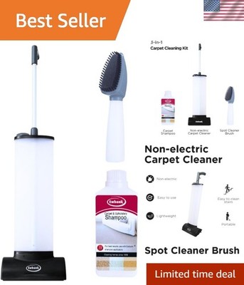 Carpet Cleaning Kit - Compact Upright Shampooer, Stain Remover Brush, and Liq...