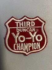 Vintage Duncan Yo-Yo Champion  Third  Embroidered Patch Red w/White
