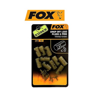 Fox Edges Drop-Off Lead Plug & Pins 10 Hülsen für Inline Bleie, Karpfen