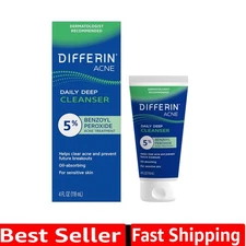 Effective Acne Treatment Gel - 5% Benzoyl Peroxide Cleanser, Unscented, 4oz