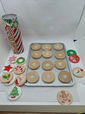 Melissa & Doug Wooden Slice & Bake Christmas Cookie Play Food Set read descript.