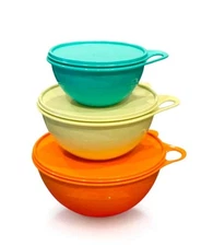 Tupperware Thatsa 3 pc Serving Mixing Bowl set 19, 12, 5.5 Cups NEW BPA FREE 