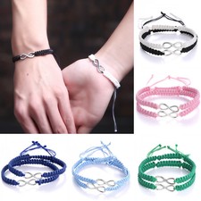 2Pcs/Set Friendship Bracelet For Men Women Handmade Braided Rope Bracelet Infini