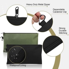 4 Pack Tool Pouch Zipper Bag 12 Heavy Duty Multipurpose Storage Pouch