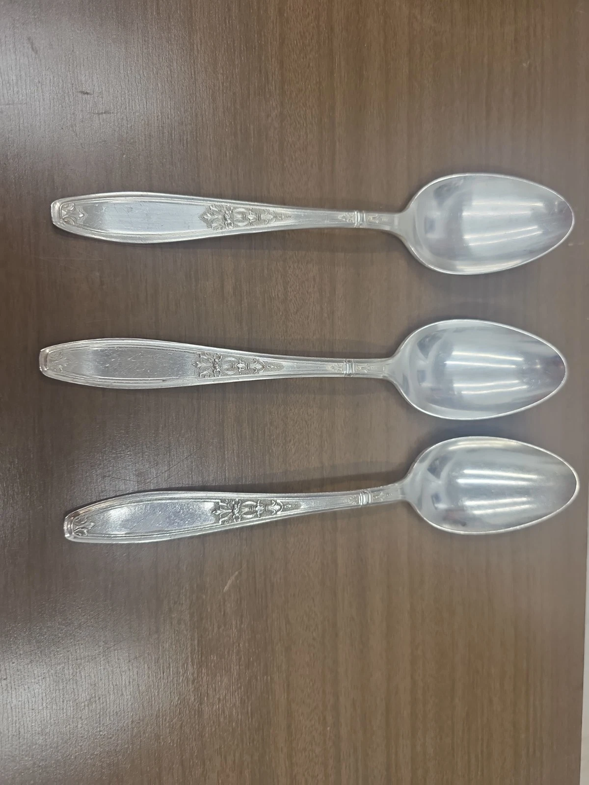 3 Vintage 1847 Rogers Bros AMBASSADOR Silverplate Serving Spoons 1919 IS
