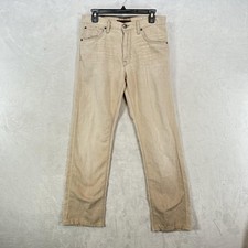 Agave Denim Jeans Mens 32x32 Beige Light Wash Straight Leg Made In USA Faded