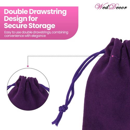 1-50pcs Soft Velvet Drawstring Gift Bags Wedding Jewellery Party Pouch Bags - Picture 40 of 85
