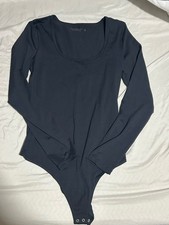 Abercrombie  Fitch Black Long Sleeve Scoop Neck Bodysuit Women  s M